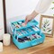 12'' Three-Layer Clear Plastic Craft Storage Box, Tool Box/Sewing Box Organizer, Art Storage Box with Handle (Light Blue)